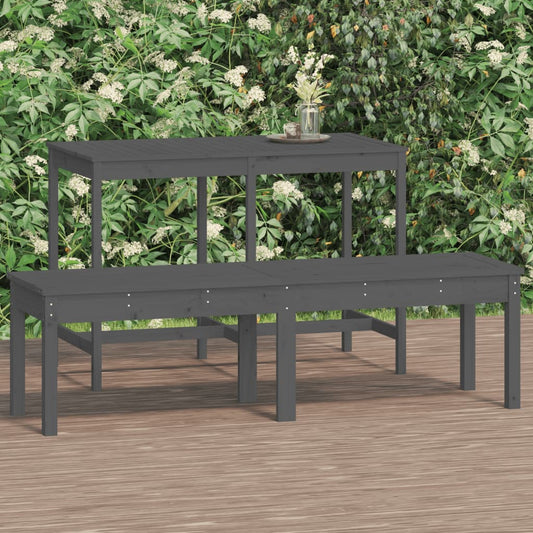 Gartenbank 2-Sitzer Grau 159,5x44x45 cm Massivholz Kiefer - Pazzar.ch