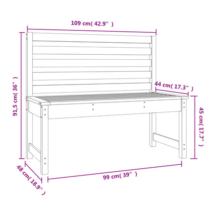 Gartenbank Grau 109 cm Massivholz Kiefer - Pazzar.ch
