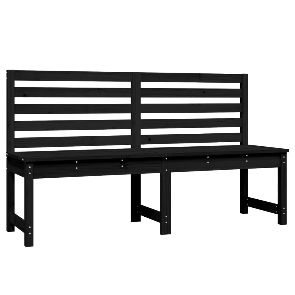 Gartenbank Schwarz 157,5 cm Massivholz Kiefer - Pazzar.ch