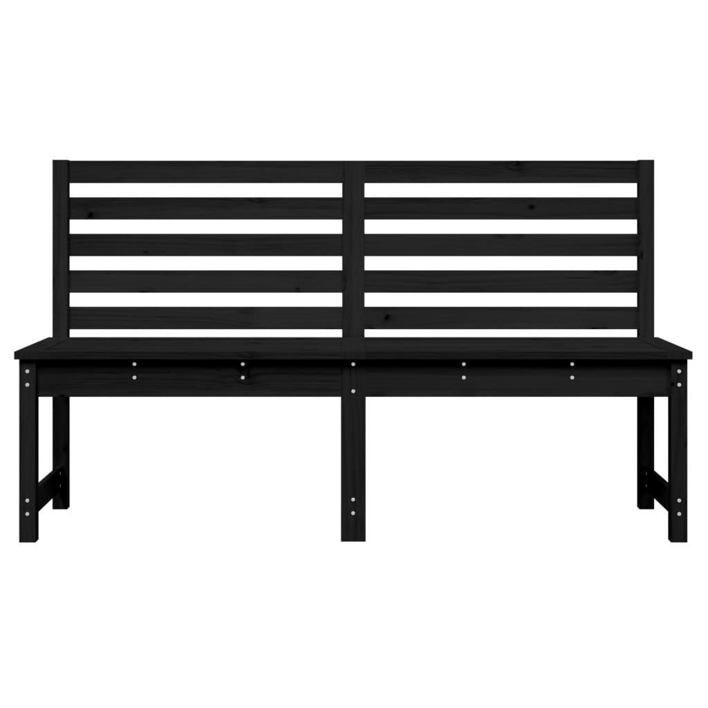 Gartenbank Schwarz 157,5 cm Massivholz Kiefer - Pazzar.ch
