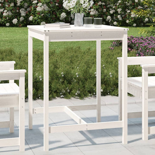 Gartentisch Weiß 82,5x82,5x110 cm Massivholz Kiefer - Pazzar.ch