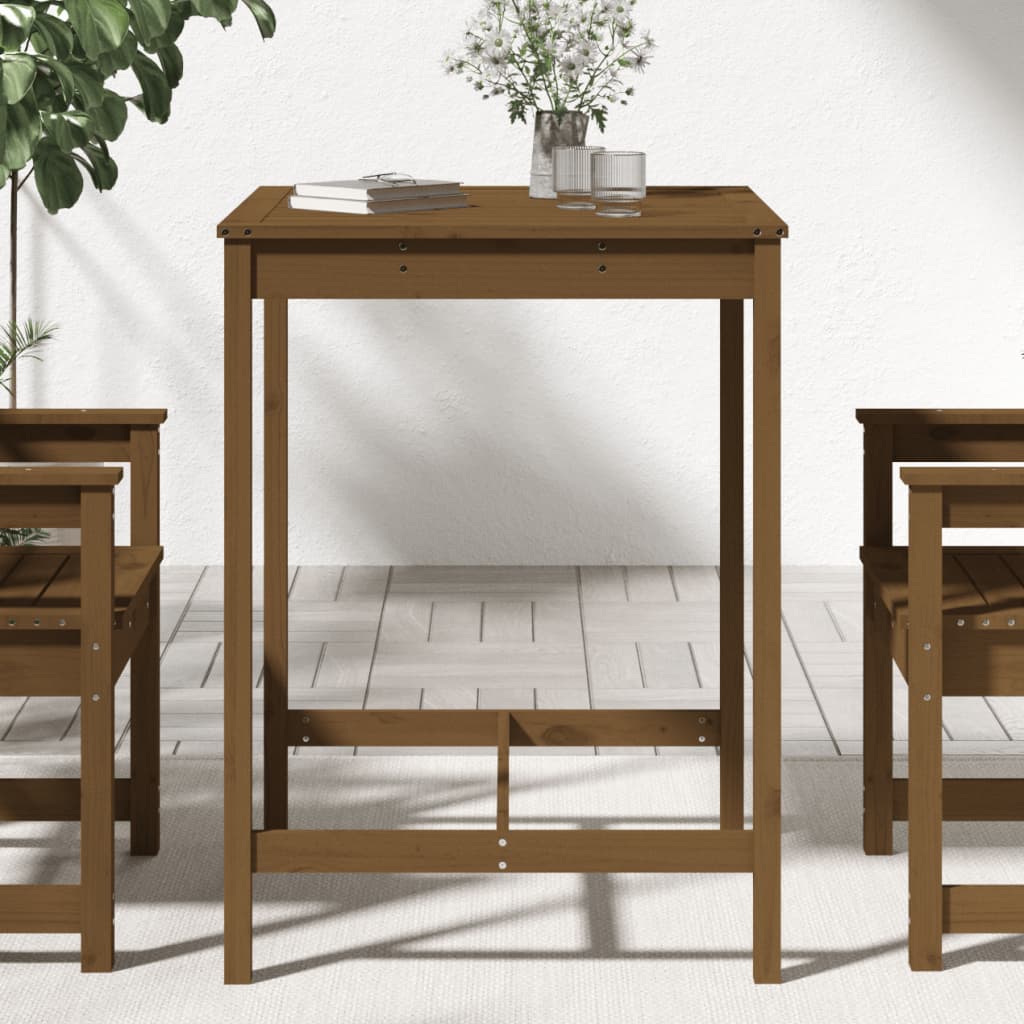 Gartentisch Honigbraun 82,5x82,5x110 cm Massivholz Kiefer - Pazzar.ch