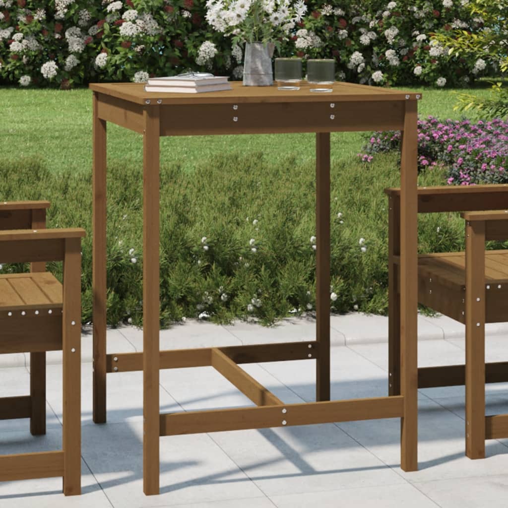 Gartentisch Honigbraun 82,5x82,5x110 cm Massivholz Kiefer - Pazzar.ch