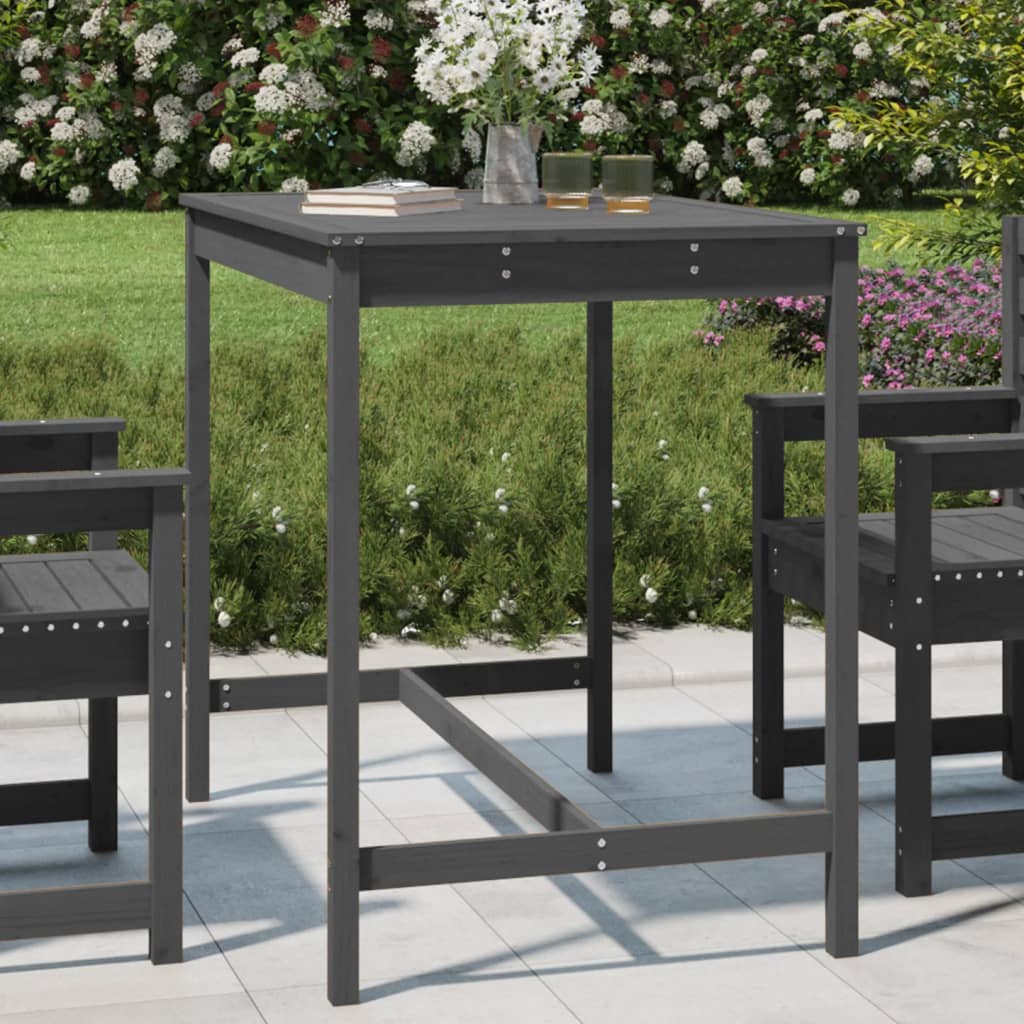Gartentisch Grau 121x82,5x110 cm Massivholz Kiefer - Pazzar.ch