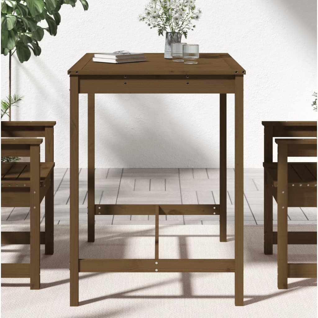Gartentisch Honigbraun 121x82,5x110 cm Massivholz Kiefer - Pazzar.ch