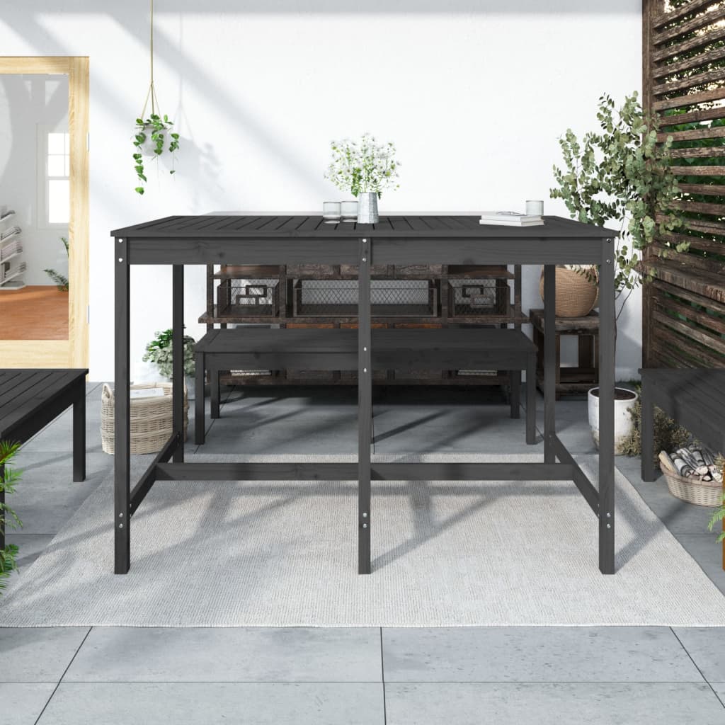 Gartentisch Grau 159,5x82,5x110 cm Massivholz Kiefer - Pazzar.ch