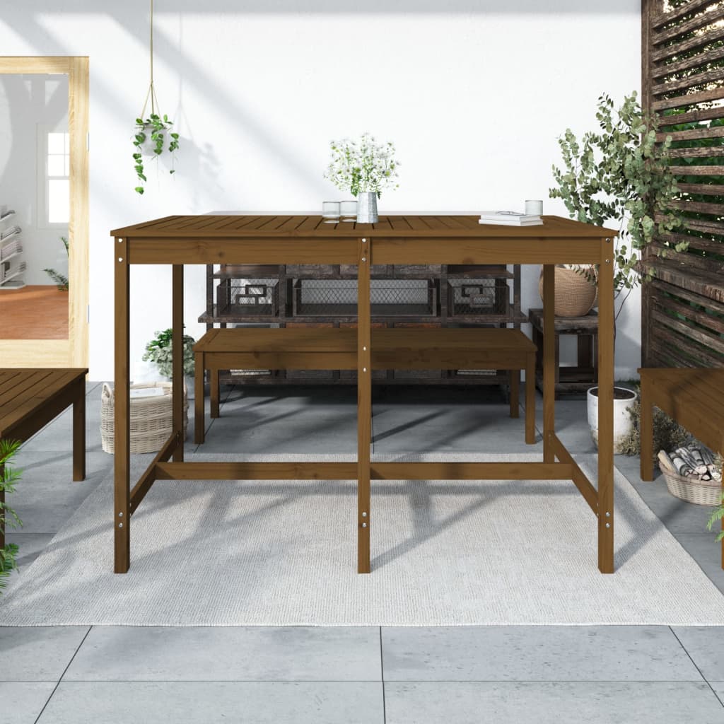 Gartentisch Honigbraun 159,5x82,5x110 cm Massivholz Kiefer - Pazzar.ch