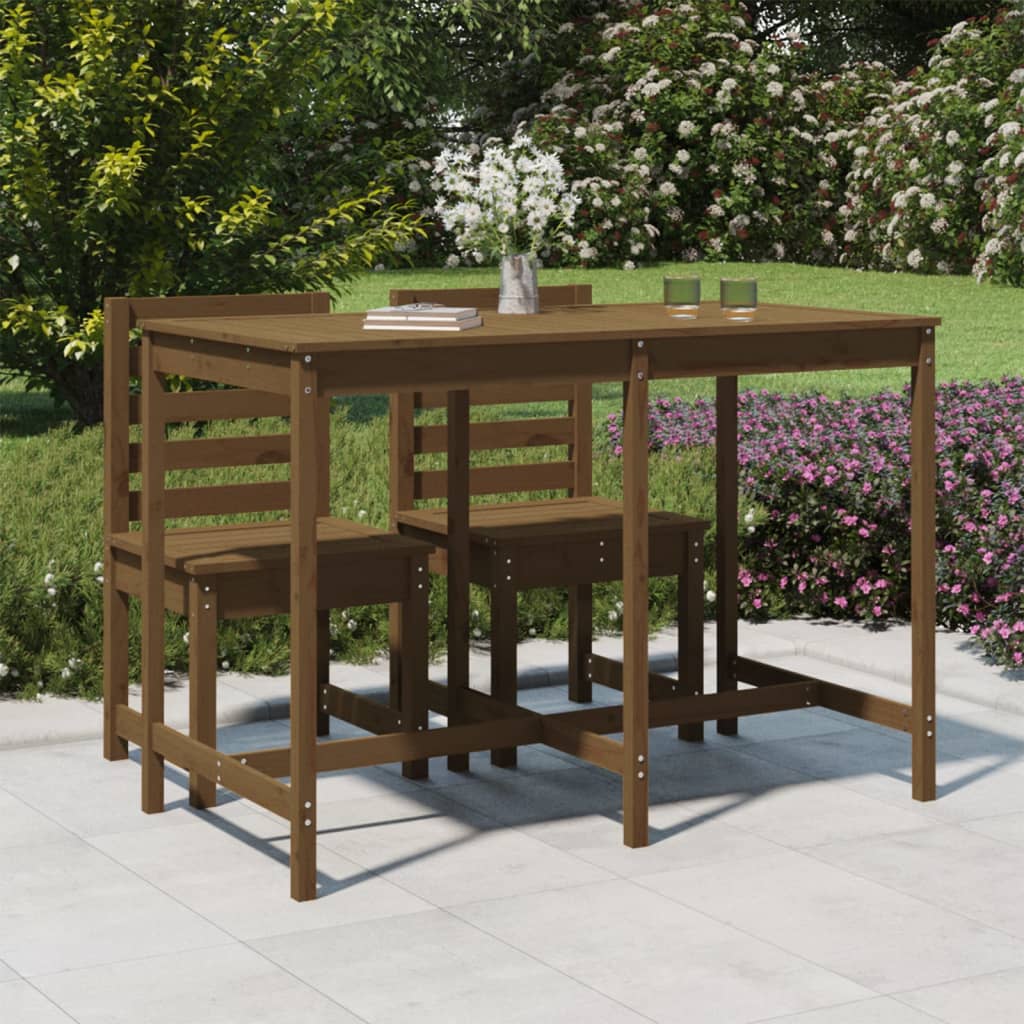 Gartentisch Honigbraun 159,5x82,5x110 cm Massivholz Kiefer - Pazzar.ch