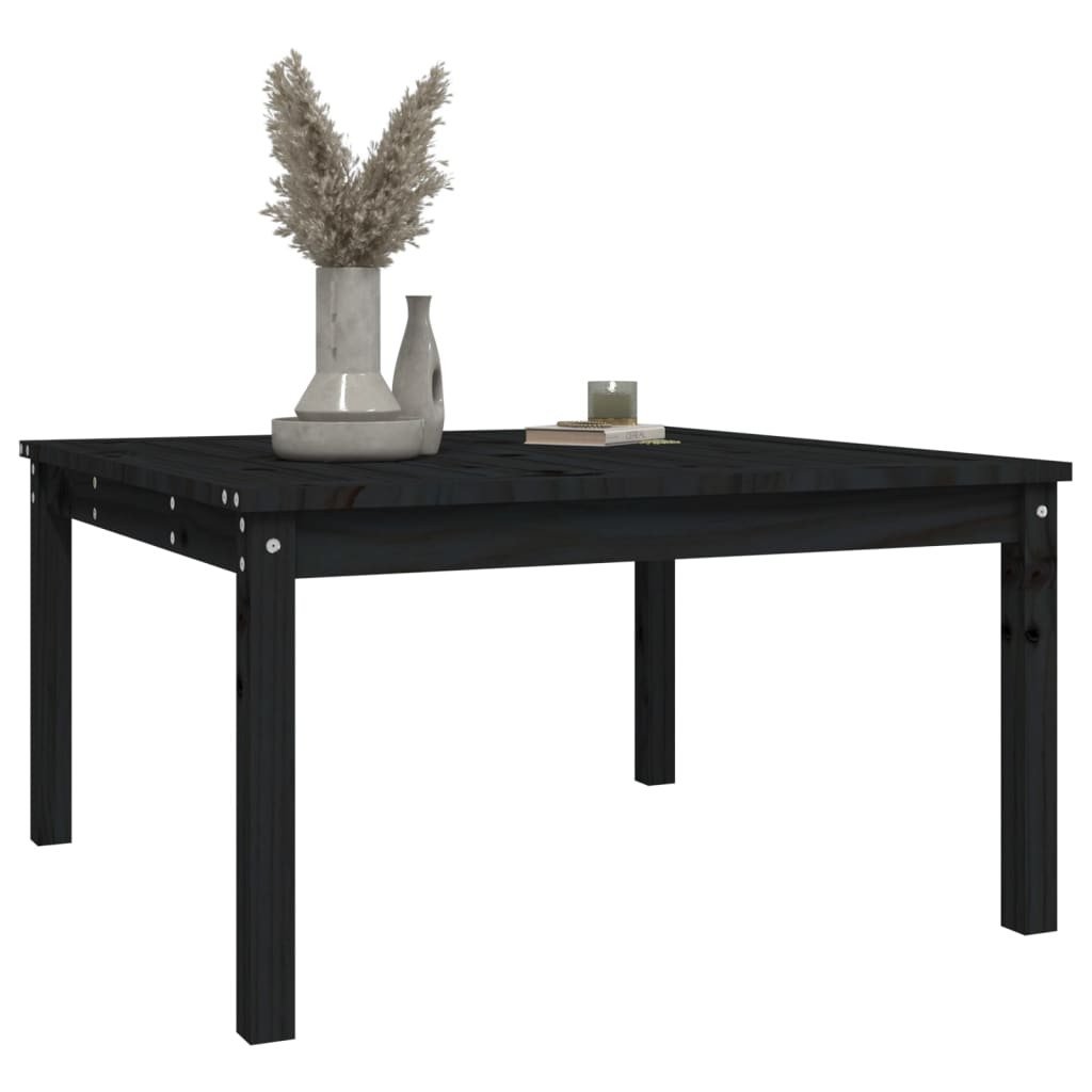 Gartentisch Schwarz 82,5x82,5x45 cm Massivholz Kiefer - Pazzar.ch
