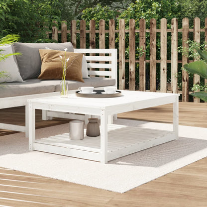 Gartentisch Weiß 121x82,5x45 cm Massivholz Kiefer - Pazzar.ch