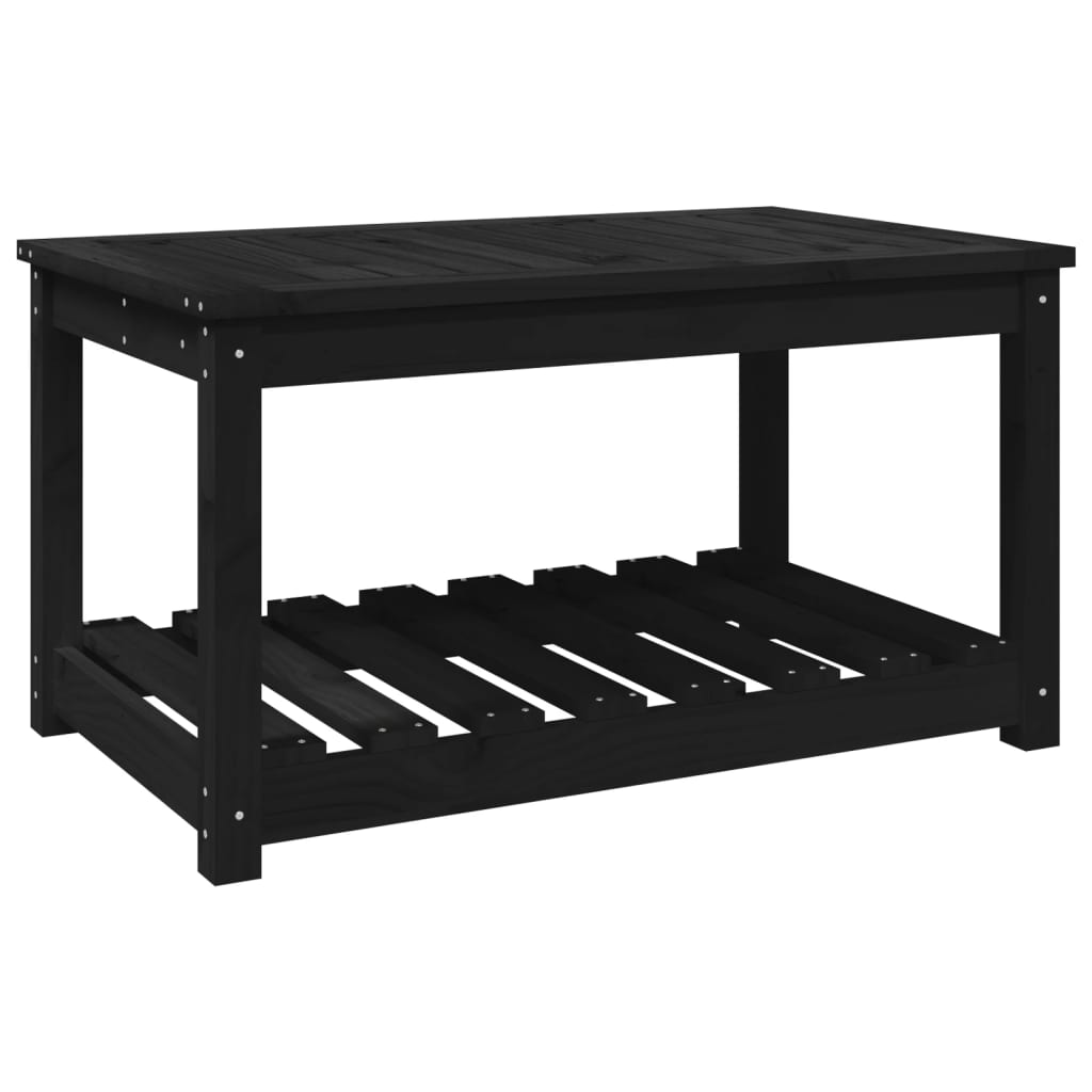 Gartentisch Schwarz 82,5x50,5x45 cm Massivholz Kiefer - Pazzar.ch