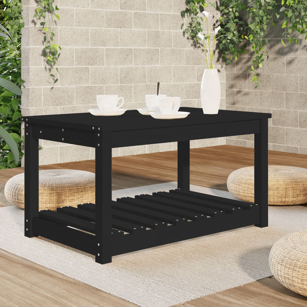 Gartentisch Schwarz 82,5x50,5x45 cm Massivholz Kiefer - Pazzar.ch