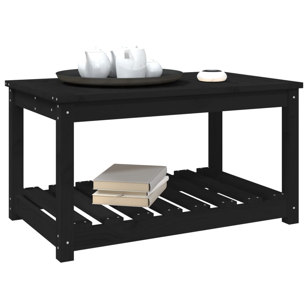 Gartentisch Schwarz 82,5x50,5x45 cm Massivholz Kiefer - Pazzar.ch