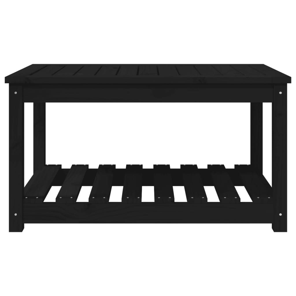 Gartentisch Schwarz 82,5x50,5x45 cm Massivholz Kiefer - Pazzar.ch