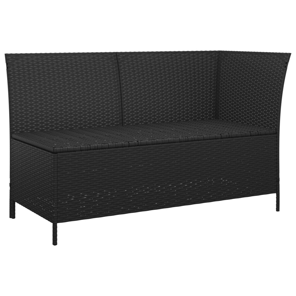 4-tlg. Garten-Lounge-Set mit Kissen Schwarz Poly Rattan - Pazzar.ch