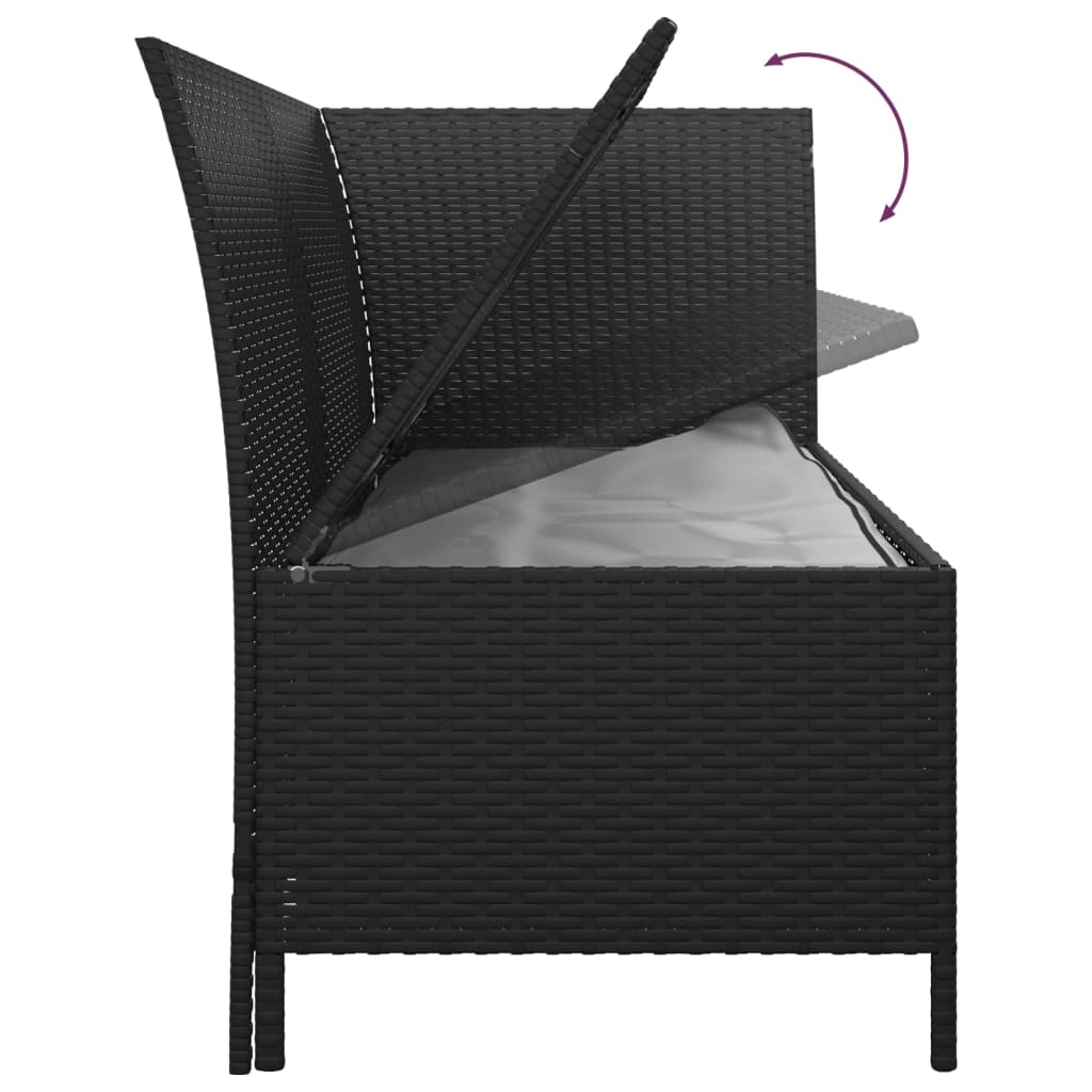 4-tlg. Garten-Lounge-Set mit Kissen Schwarz Poly Rattan - Pazzar.ch