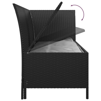 4-tlg. Garten-Lounge-Set mit Kissen Schwarz Poly Rattan - Pazzar.ch
