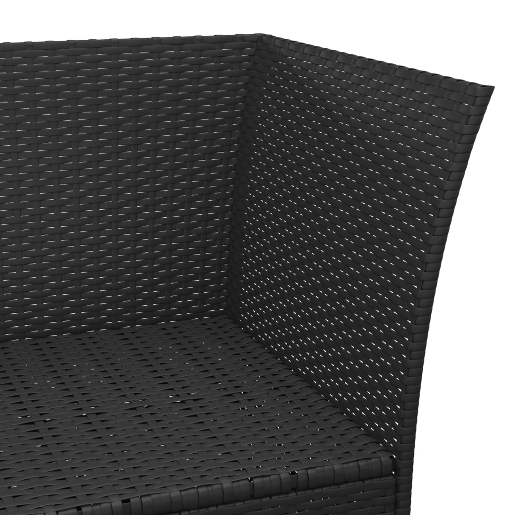 4-tlg. Garten-Lounge-Set mit Kissen Schwarz Poly Rattan - Pazzar.ch