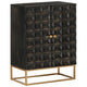 Sideboard Schwarz 55x34x75 cm Massivholz Mango und Eisen