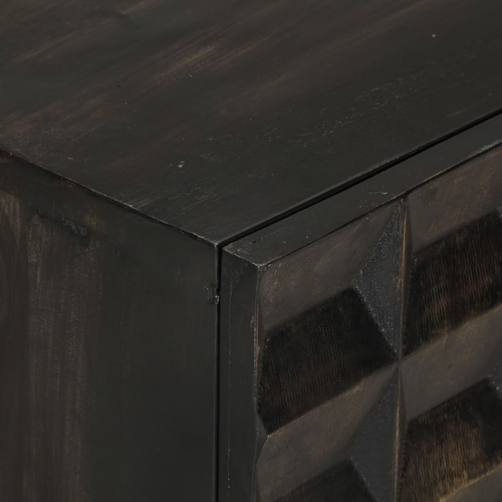 Sideboard Schwarz 55x34x75 cm Massivholz Mango und Eisen - Pazzar.ch