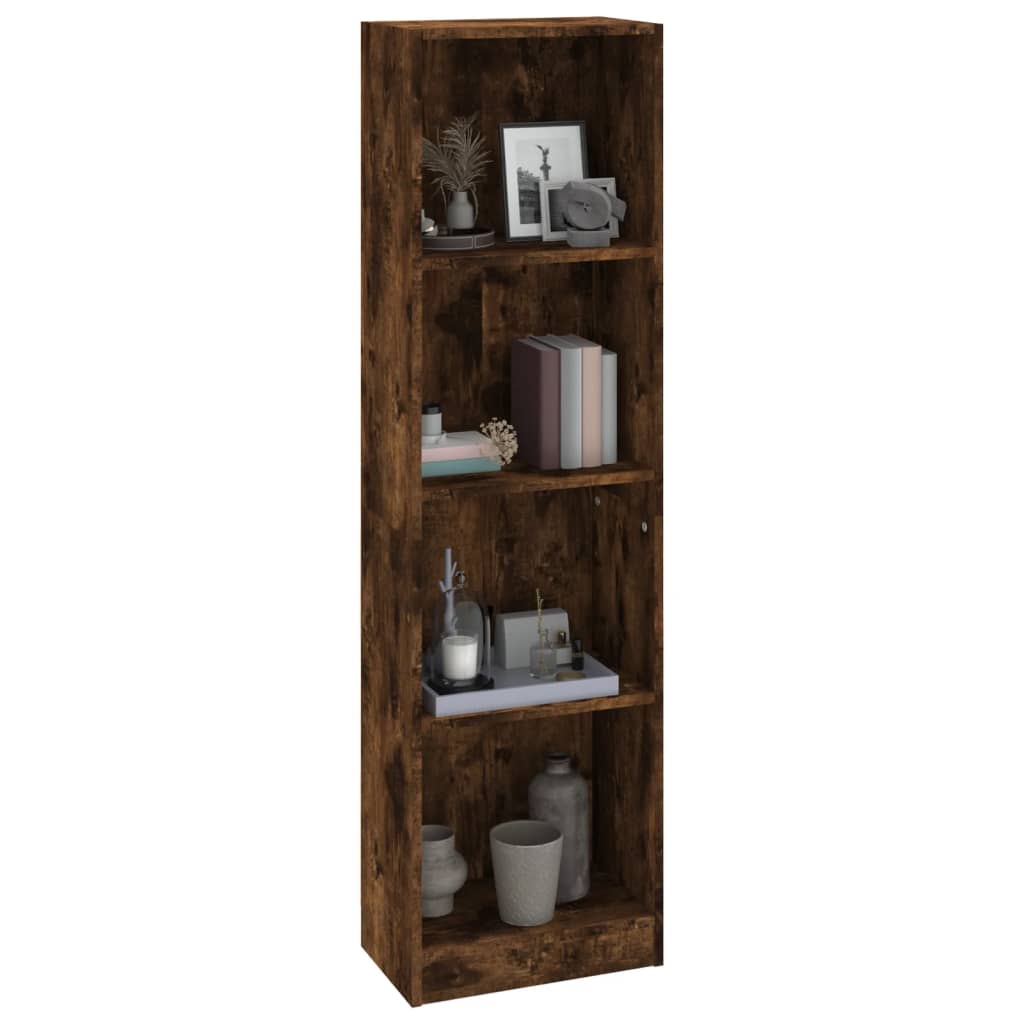 Bücherregal 4 Fächer Räuchereiche 40x24x143 cm Holzwerkstoff - Pazzar.ch