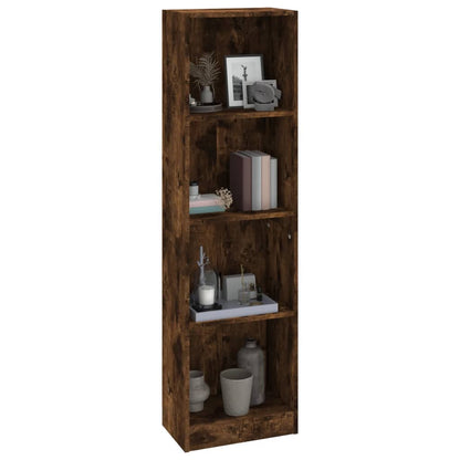 Bücherregal 4 Fächer Räuchereiche 40x24x143 cm Holzwerkstoff - Pazzar.ch