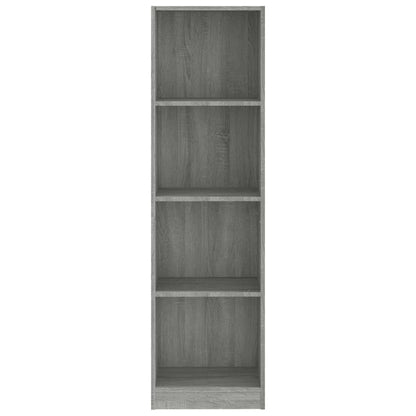 Bücherregal 4 Fächer Grau Sonoma 40x24x143 cm Holzwerkstoff - Pazzar.ch