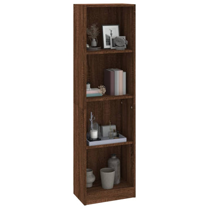 Bücherregal 4 Fächer Braun Eichen-Optik 40x24x143 cm - Pazzar.ch