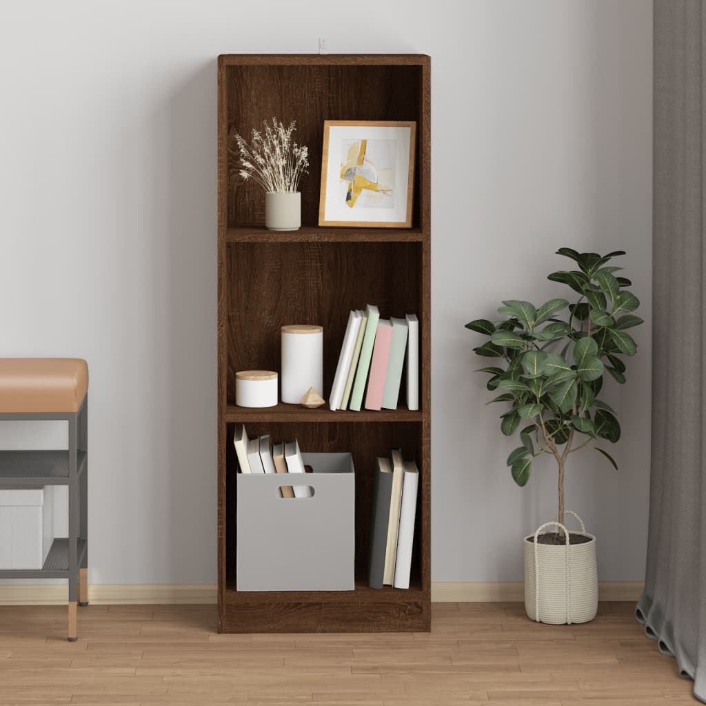 Bücherregal 3 Fächer Braun Eichen-Optik 40x24x109 cm - Pazzar.ch