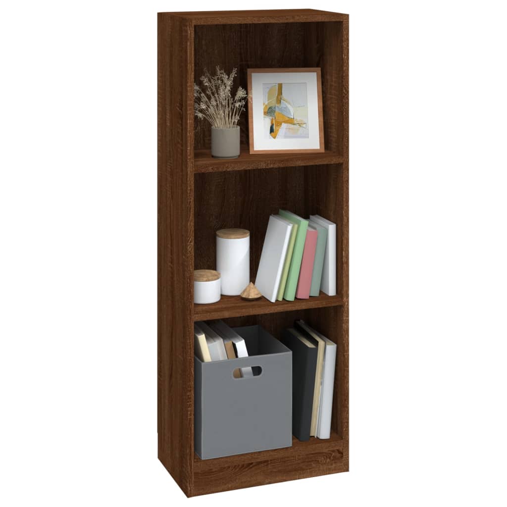 Bücherregal 3 Fächer Braun Eichen-Optik 40x24x109 cm - Pazzar.ch