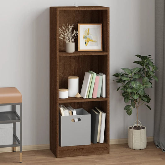 Bücherregal 3 Fächer Braun Eichen-Optik 40x24x109 cm - Pazzar.ch