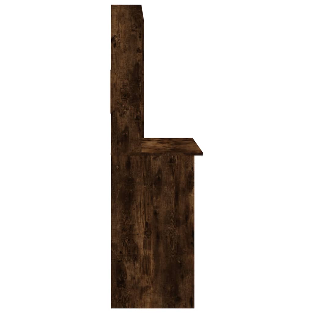Schreibtisch mit Regal Räuchereiche 102x45x148 cm Holzwerkstoff - Pazzar.ch