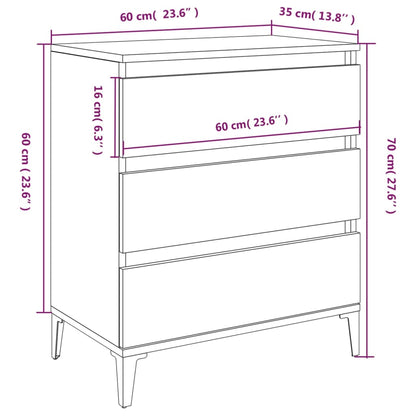 Sideboard Betongrau 60x35x70 cm Holzwerkstoff - Pazzar.ch