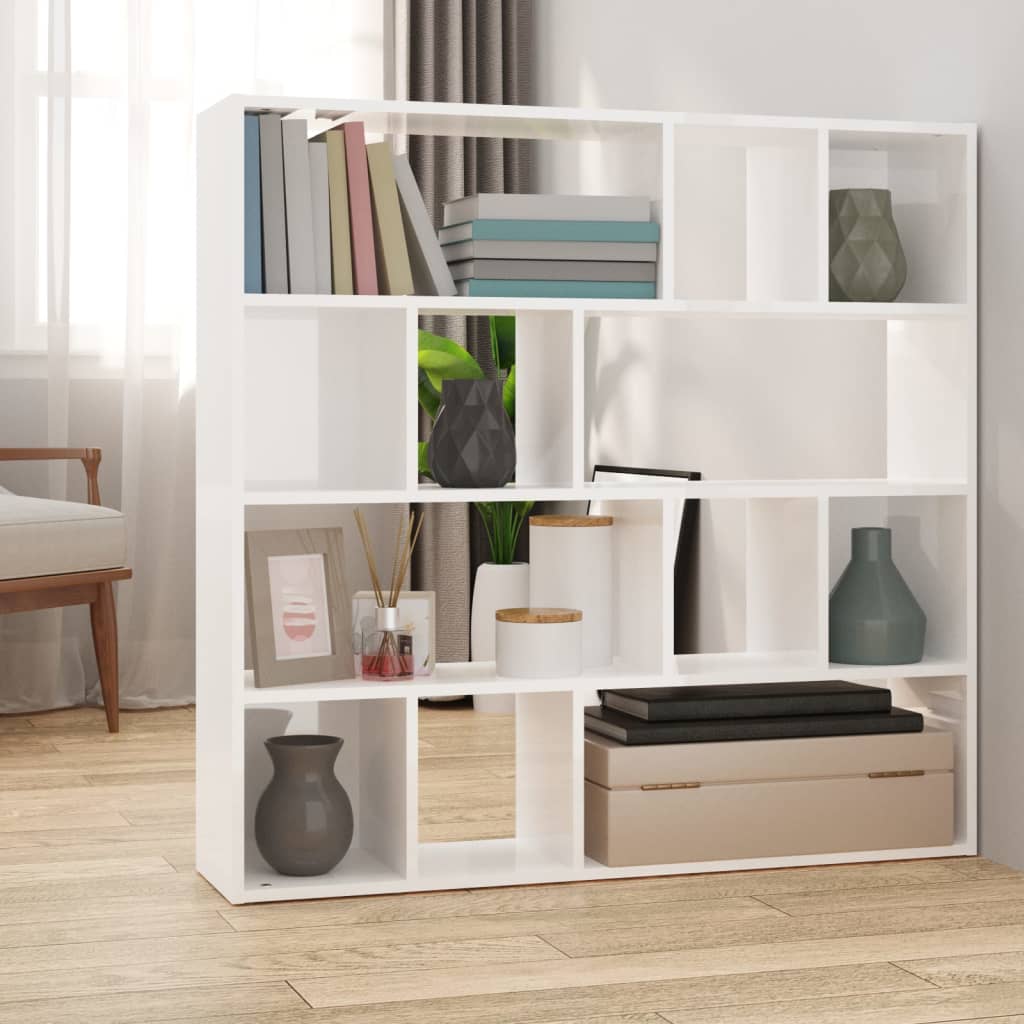 Bücherregal/Raumteiler Hochglanz-Weiß 105x24x102 cm - Pazzar.ch