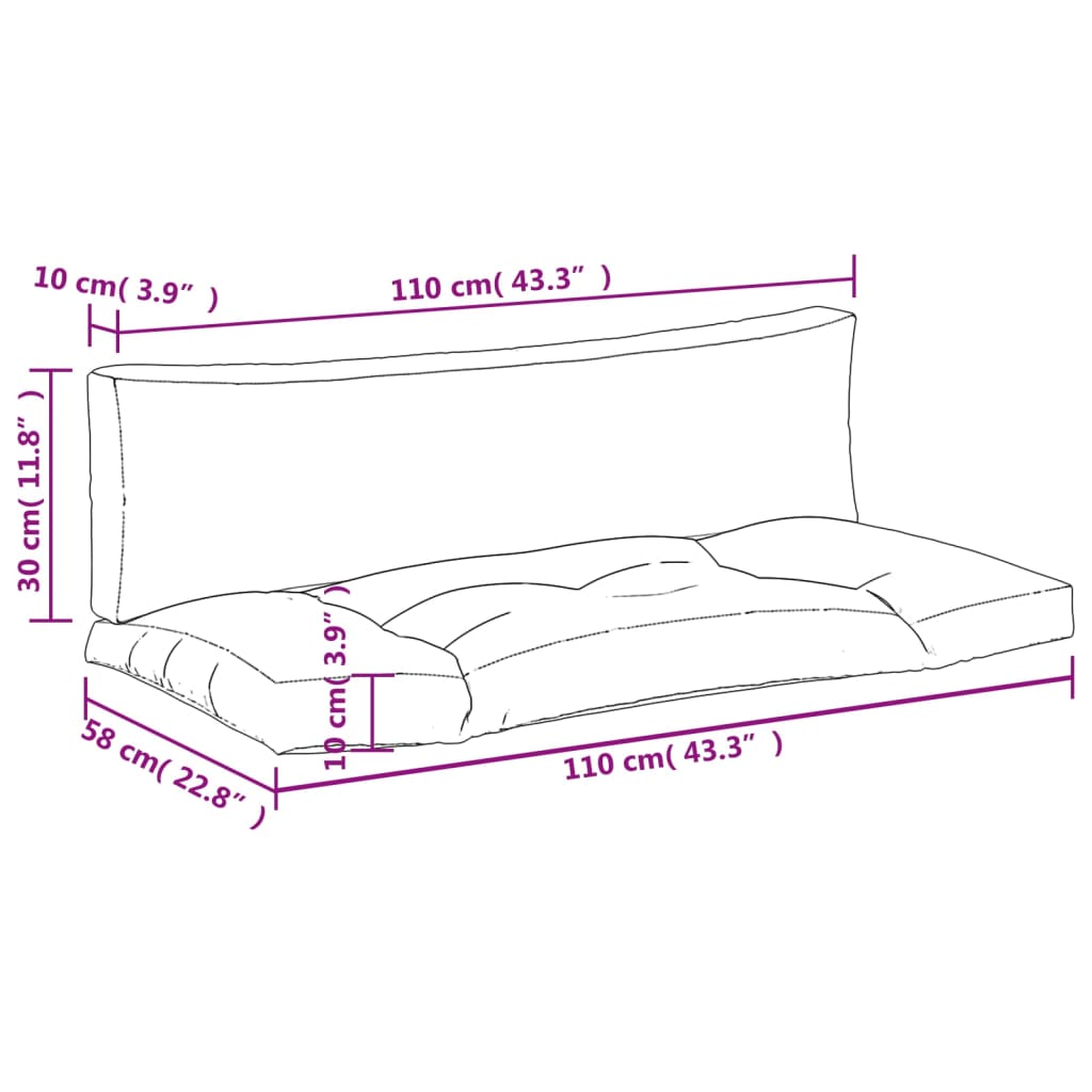 Palettenkissen 2 Stk. Rosa Oxford-Gewebe - Pazzar.ch