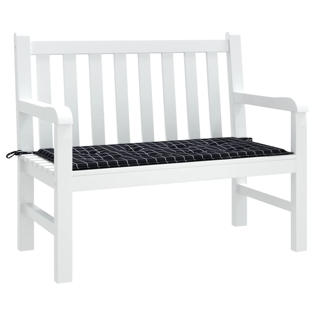 Gartenbank-Auflage Schwarz Karomuster 100x50x3 cm Oxford-Gewebe - Pazzar.ch