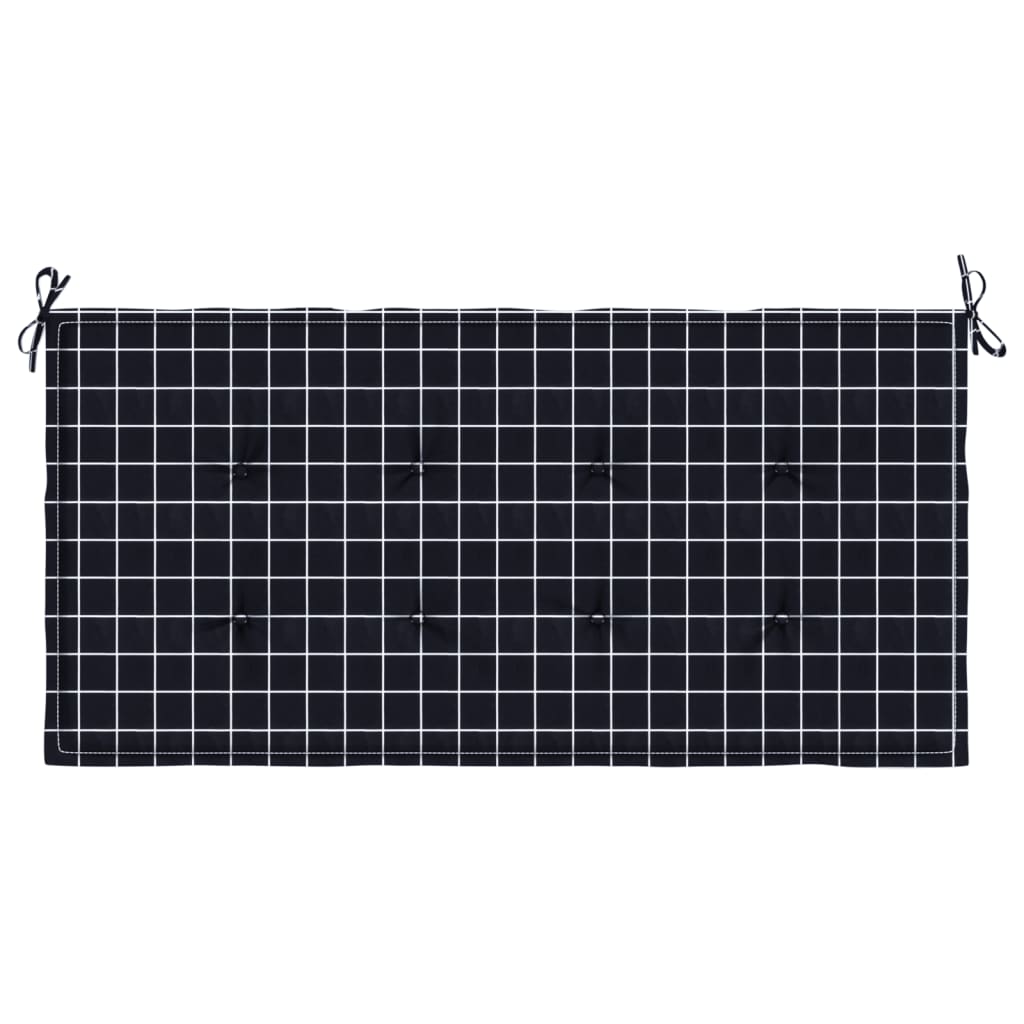 Gartenbank-Auflage Schwarz Karomuster 100x50x3 cm Oxford-Gewebe - Pazzar.ch