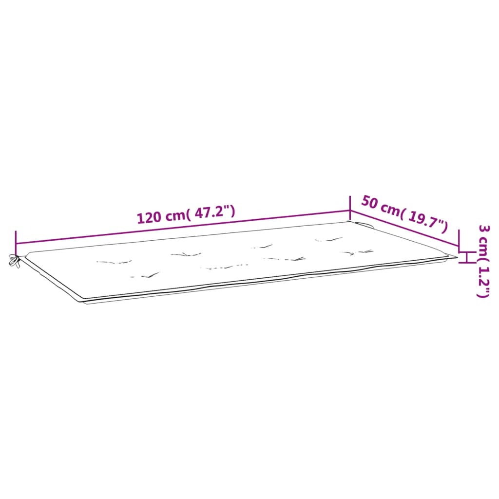 Gartenbank-Auflage Blau&Weiß Gestreift 120x50x4 Oxford-Gewebe