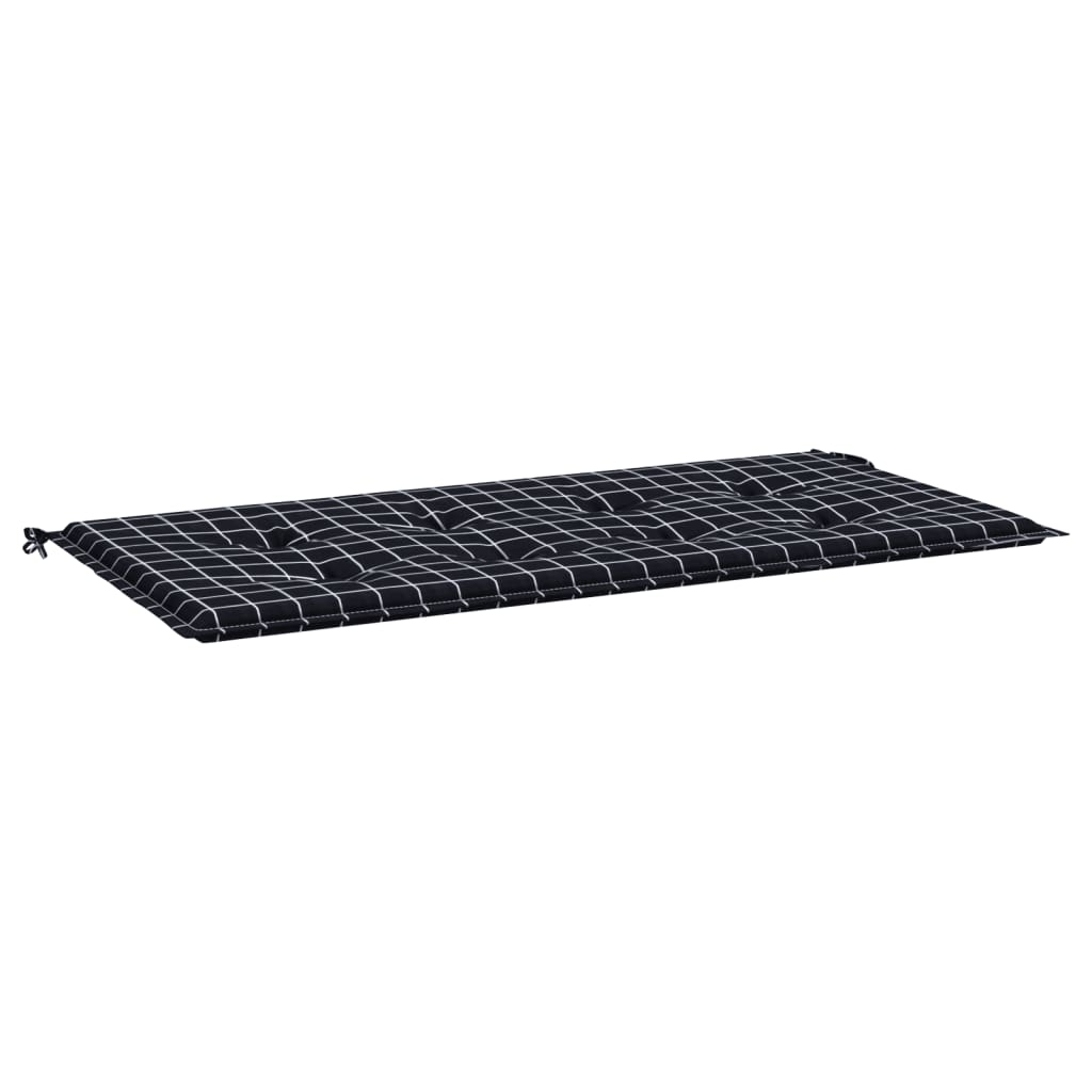 Gartenbank-Auflage Schwarz Karomuster 120x50x3 cm Oxford-Gewebe - Pazzar.ch