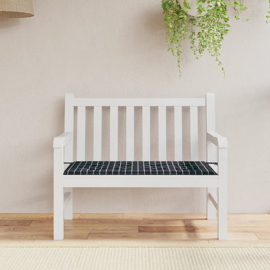Gartenbank-Auflage Schwarz Karomuster 120x50x3 cm Oxford-Gewebe - Pazzar.ch