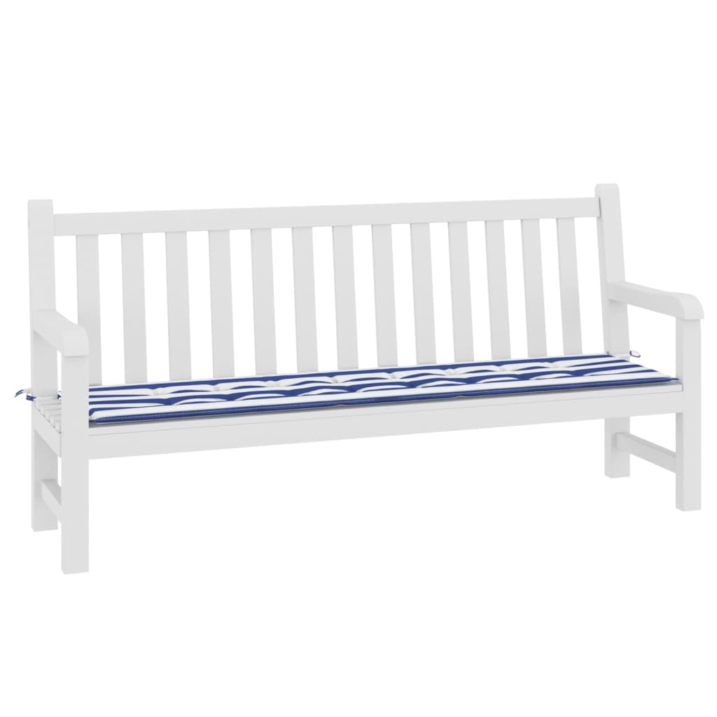 Gartenbank-Auflage Blau&Weiß Gestreift 200x50x3 Stoff - Pazzar.ch