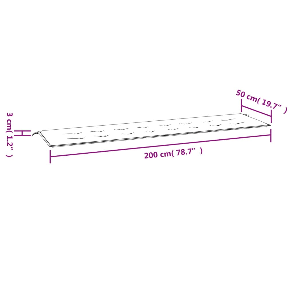 Gartenbank-Auflage Blau&Weiß Gestreift 200x50x3 Stoff - Pazzar.ch