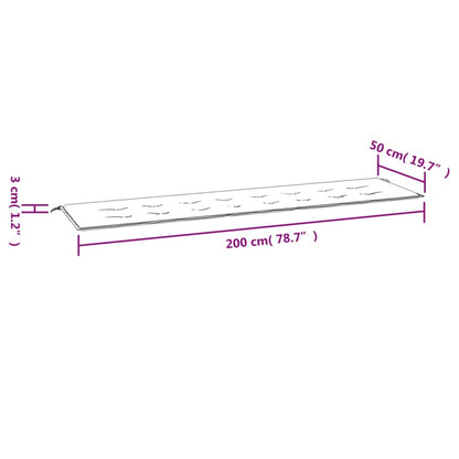 Gartenbank-Auflage Blau&Weiß Gestreift 200x50x3 Stoff - Pazzar.ch