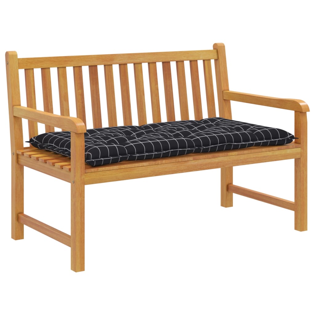 Gartenbank-Auflage Schwarz Karomuster 100x50x7 cm Oxford-Gewebe - Pazzar.ch