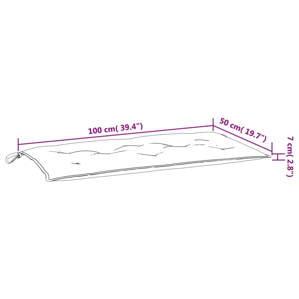 Gartenbank-Auflage Blattmuster 100x50x7 cm Oxford-Gewebe - Pazzar.ch