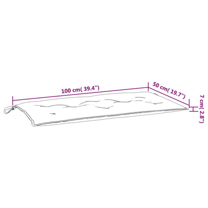 Gartenbank-Auflage Blattmuster 100x50x7 cm Oxford-Gewebe - Pazzar.ch