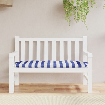 Gartenbank-Auflage Blau&Weiß Gestreift 120x50x7 cm Stoff - Pazzar.ch