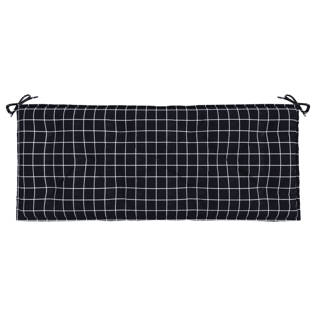 Gartenbank-Auflage Schwarz Karomuster 120x50x7 cm Stoff - Pazzar.ch