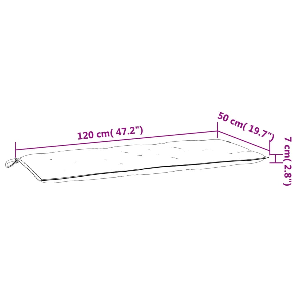 Gartenbank-Auflage Blattmuster 120x50x7 cm Stoff - Pazzar.ch