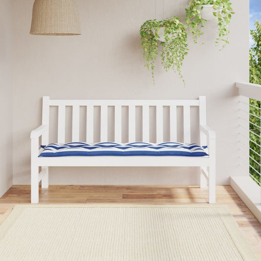 Gartenbank-Auflage Blau & Weiß Gestreift 150x50x7 cm - Pazzar.ch